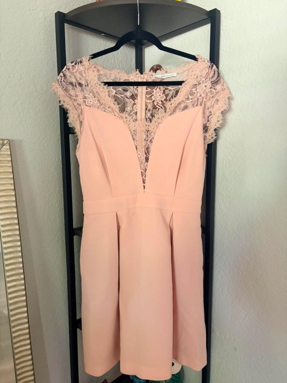 💕 BCBG Generation Rose Smoke Lace Fit & Flare Dress – Size 10